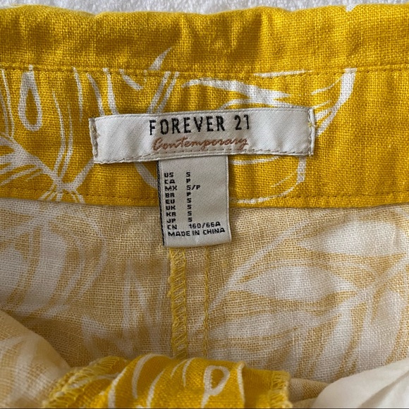 Tropical Print High Waist Linen Blend Short - Picture 10 of 11